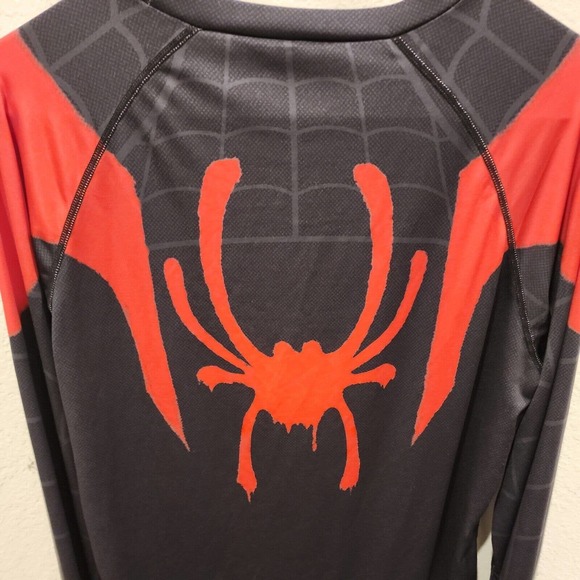 Miles Morales Spider-Man Men's Black and Red Long Sleeve Spider Graphic Tee - Picture 8 of 8